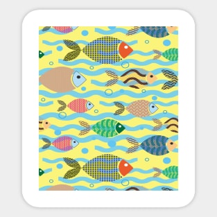 Fishes Swimming Right Sticker